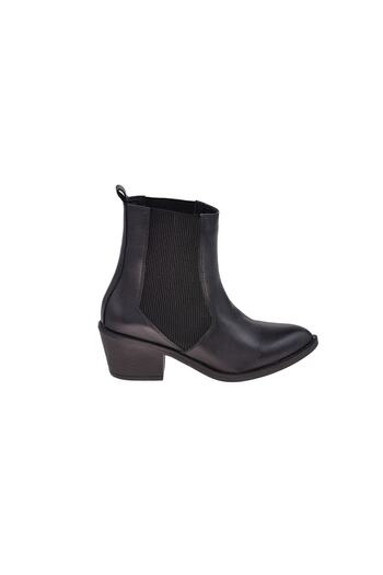 Moosefield Women's Black Genuine Leather Cowboy Boots