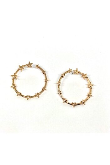 Entrendi Cansus Women's Gold Star Ring Earrings