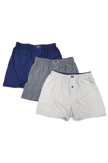 Tutku Men's Mixed Color Combed Cotton Towel Elastic Waist Button Boxer 4 Pack