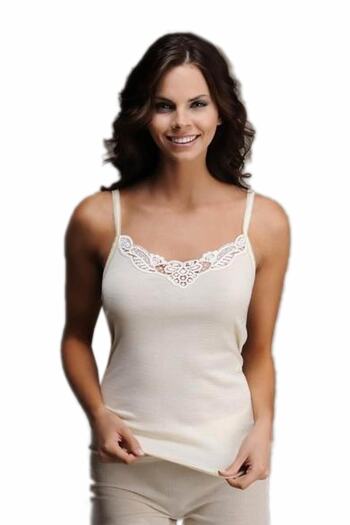 Hasyün Women's Cream Wool Lace Ribbed Rope Strap Athlete ELF568HAS304724CCM