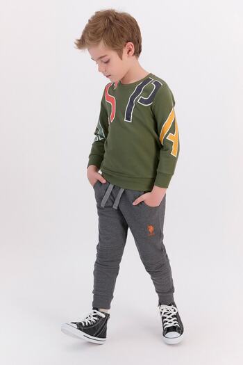 U.S. Polo Assn. Βάση. Σετ φόρμας Polo Assn Khaki Boy's Three Thread