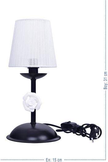 özpolataydınlatma Black Samara Lampshade - White Hat