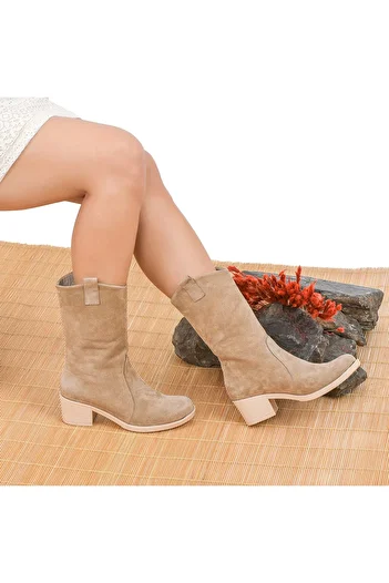 Moosefield Genuine Leather Women's Boots - Mink