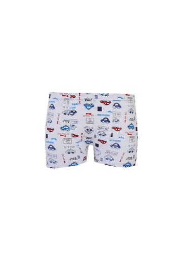 Tutku 12li Erkek Çocuk Renkli Boxer Desenli Baskılı Pamuklu Rahat