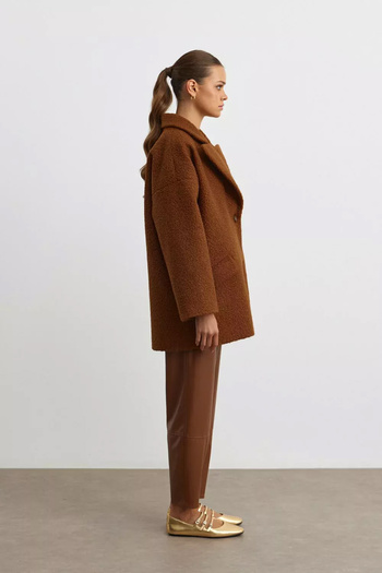 REMSA Μπουφάν Merwish 1161 Model Brown Teddy Boucle