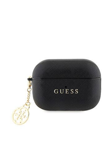 Guess Saffiano Black - 2 Sheath Licensed Textured Round Chain In-Ear