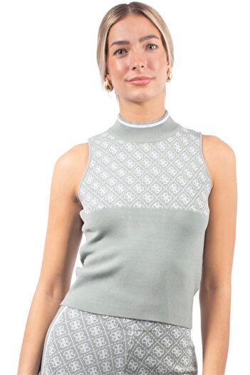 Guess Sl Rn Lise 4g Swtr t Women's Green Sweater W3Yr26Z37K0-F8Jz