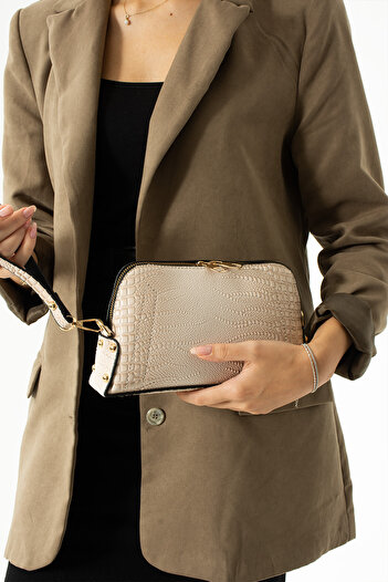on star Handbag and Shoulder Chain Cross Strap Bag with Iguana Pattern