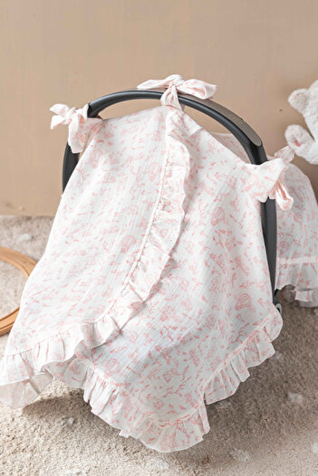 Atelier Babbi Pink Touile De Jouy Stroller Cover