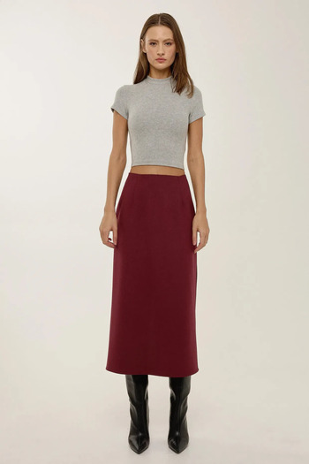 Hiccup High Waist Midi Skirt
