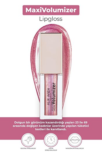Alix Avien Maxivolumizer Lipgloss 207 - Rosy Violet - Kalıcı ve Nemlendirici Ruj - Dolgunlaştırıcı Etki