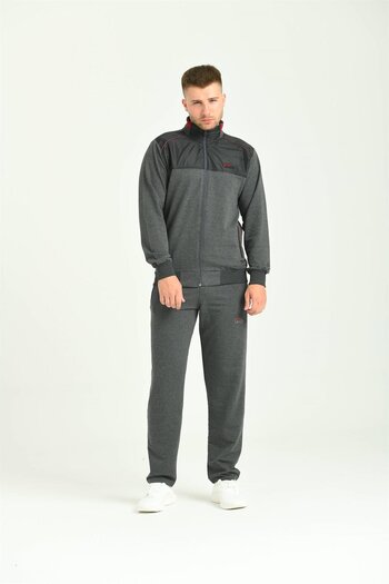Cramp Spor Σετ αθλητικής φόρμας Anthracite Chest Parachute Collar Garni Combed Cotton