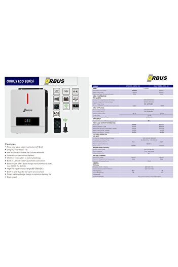 ORBUS ECO 4.2 kW 24 V Mppt Akıllı İnverter