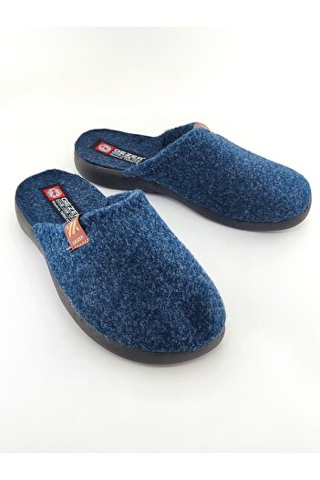 GEZER Men's Winter Fitted Dark Blue Color House, Misapphere and Dower Slippers