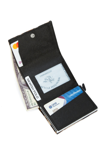Newish Women's Leoapar Pattern Anti-Theft Rfid Vegan Leather Wallet and Card Holder