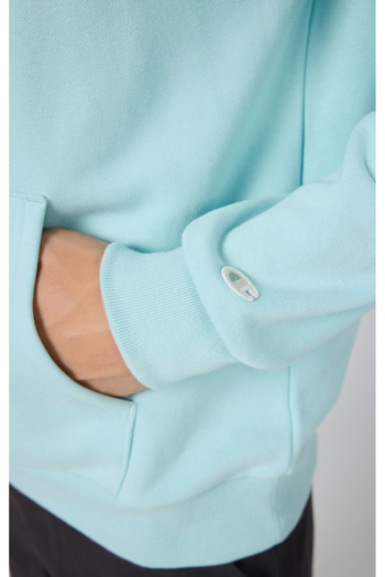Champion Eco Future Hooded Sweatshirt Organik Pamuk Mavi Erkek Kapüşonlu Sweatshirt-219785-BS017