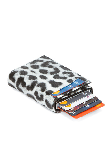 Newish Women's Leoapar Pattern Anti-Theft Rfid Vegan Leather Wallet and Card Holder