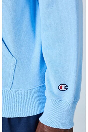 Champion Icons Hooded Sweatshirt Mavi Erkek Kapüşonlu Sweatshirt-219871-BS083