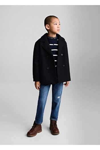 MANGO Kids Buttoned Woolen Coat