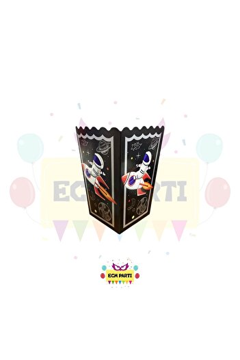 ECM PARTI Cosmic Space Themed Cardboard Popcorn Corn Box 8 Li - Birthday Party Kit Supplies