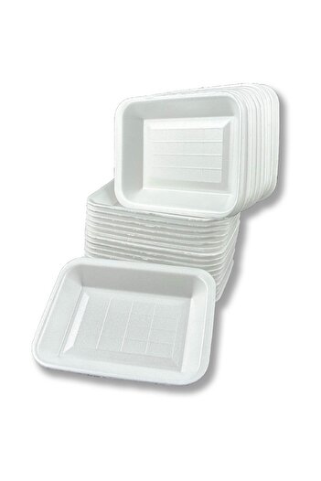 Home 50 Pieces 500Gr Foam Plate Container - Butcher Container Meat Plate