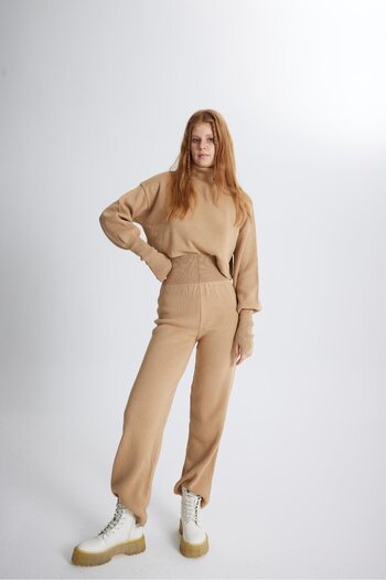 HOLLY LOLLY Bottom Top Knitwear Thinky Set Camel