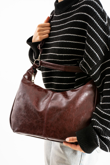 Rosmod Faux Burgundy Casual Women's Shoulder and Hand Bag