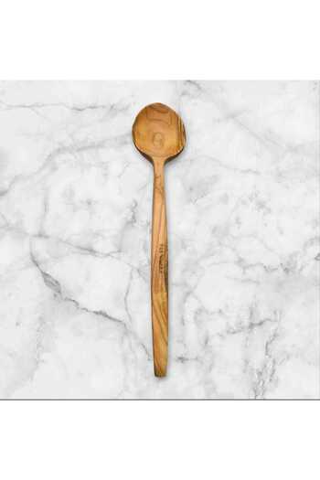 F&S WoodArt Edremite Olive Wood Natural Wood Handmade Wooden Spoon Tablespoon 29 cm Cookware Spoon