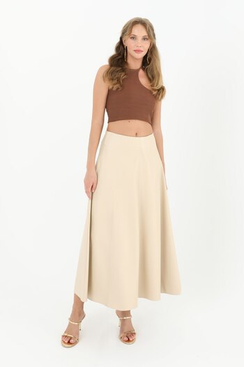 Puane Women's Stitching Detailed Piece Bell Skirt 18202