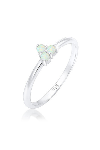 ELLI Prsten Circle Geo Trend Opal 925 Sterling Silver