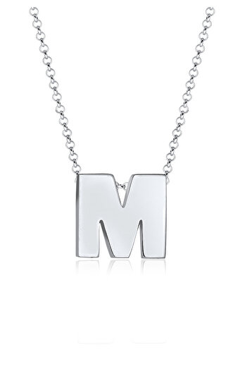 ELLI Náhrdelník Žena Přívěsky Minimal Letter M 925 Sterling Silver