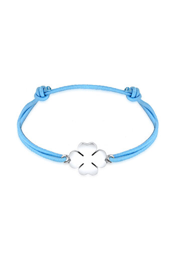 ELLI Brățară de damă cu trifoi, amulet norocos, din argint sterling 925 placat cu aur roz