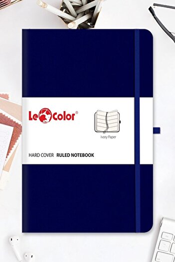 Le Color Undated Classic Notebook Rec Note 13x21 Striped Navy Blue