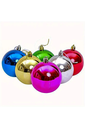 hediyeofisi 3 cm Mini Tree Decoration Balls - Mixed Glitter Assortment 12 Pack