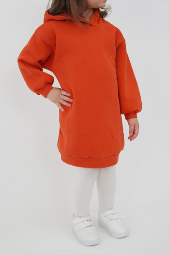 SAİS Fashion Kız Çocuk Kapüşonlu Oversize Hoodie Elbise - Uç Iplik - Elbise (2- 4 YAŞ)