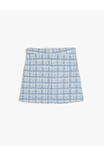 Koton Fusta din Tweed cu Motiv Floral - Detaliat Nasturi