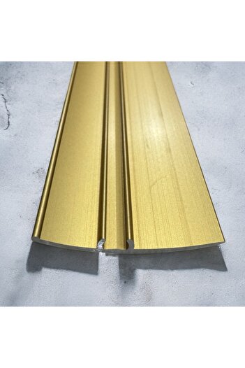 Nalbur Bakkal Geniş 4cm Kapı Eşik Profili Parke Kapı Altı Çıtası Sarı Alüminyum 90 Cm Ekstra Kalın
