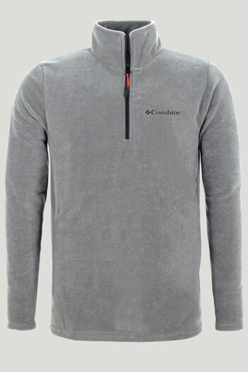 MAXIMILLIAN Γκρι Χρώμα Ανδρικό Fleece με μισό φερμουάρ 1207 - ΓΚΡΙ