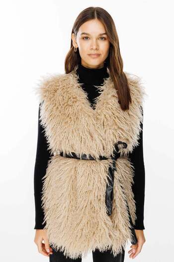 Hooopstore Selection Fluffy Feathered Mink Vest