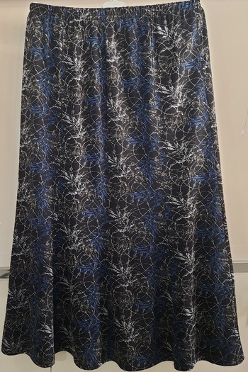 N.Y.YILDIZ Star Polyesterviscon Fabric Unlined Summer Waist Elastic Skirt