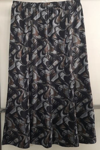 N.Y.YILDIZ Star Polyesterviscon Fabric Unlined Summer Waist Elastic Skirt