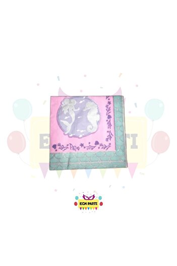 ECM PARTI Mermaid Themed Printed 20 Pcs Napkin - Birthday Party Set Supplies