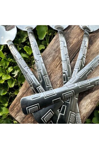 Çınar Grey 12 Piece Dessert Spoon Fork Set, Stylish and Convenient Kitchen Utensils