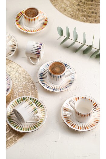 PORSER Pera Mix Coffee Cup Set 80Cc 6 People 12 Pieces