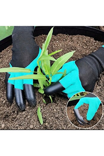 bahçehobisi Right and Left Double Hand Claw Puncture and Tear Resistant Latex Coated Garden Gloves