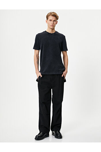 Koton 4SAM10315HK Koton Ανδρικό T-shirt ANTHRACITE