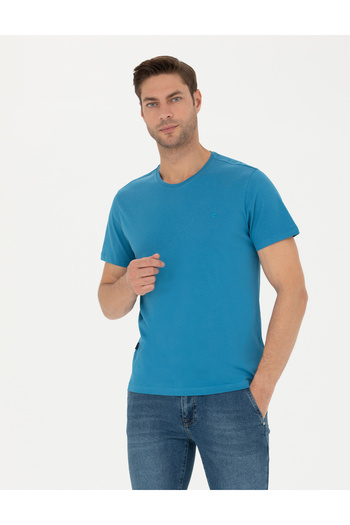 Pierre Cardin Μπλουζάκι Indigo 100% βαμβακερό λεπτή εφαρμογή με λαιμόκοψη Basic 50289335-VR028