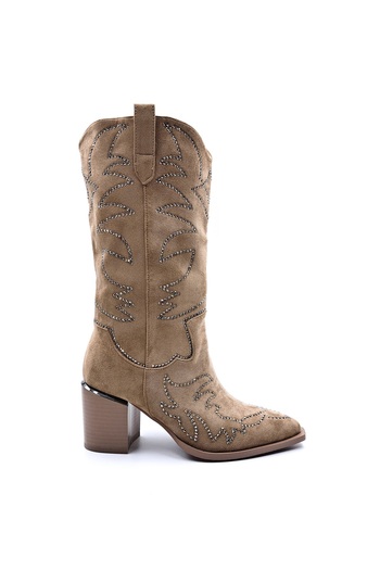 Guja Μπότες Western Cowboy με λεπτομέρεια από Camel Suede Stone