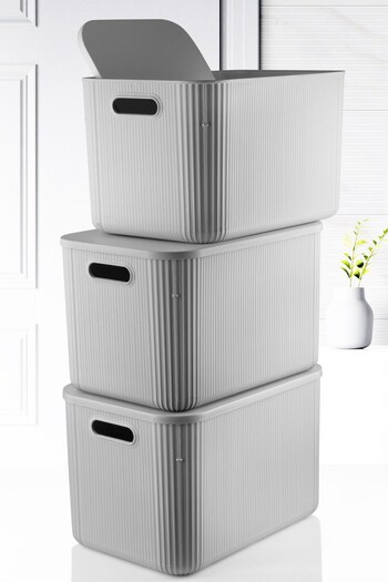 Nandy Home 21Lt Set of 3 - Decorative Organizer Storage Box