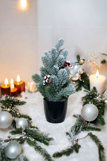YAPAY ÇİÇEKÇİNİZ  Snow Patterned Christmas Tree 36 cm